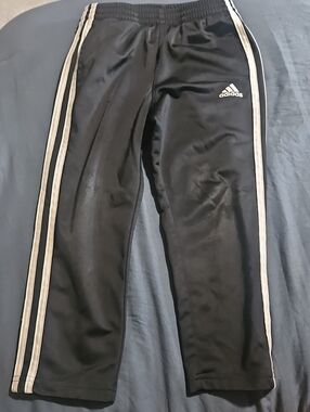 adidas Black Jogger Pants with White Stripes